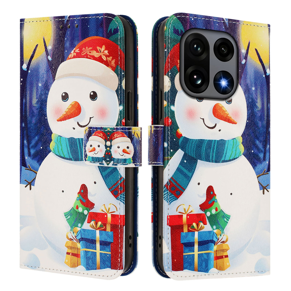 OnePlus 15 5G Plånboksfodral Julmönster Tryck Lädermobilfodral med Snodd