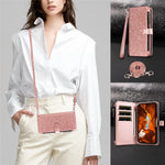 ASUWISH til iPhone 17 Pro cover 10 kortholder glitrende lædertelefoncover med crossbody-strop