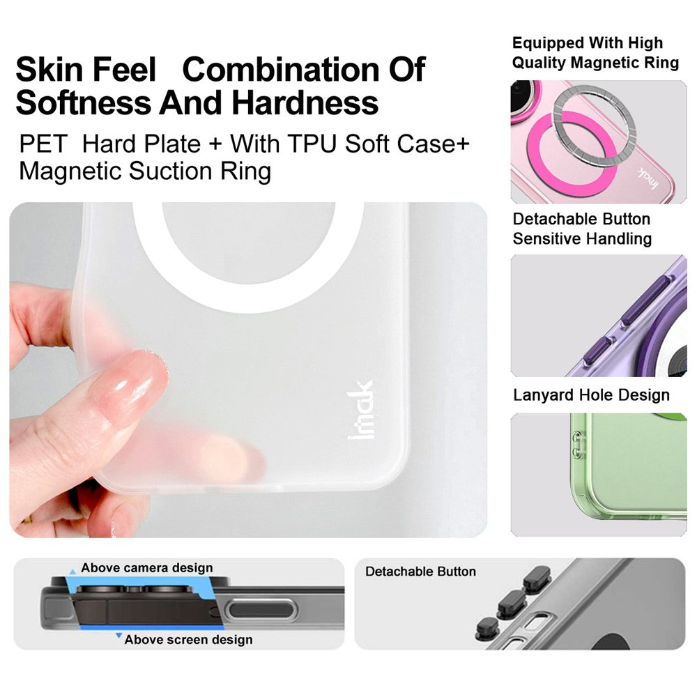 IMAK For Xiaomi 15T Magnetic Case Candy Color Anti Drop TPU + PET Back Cover