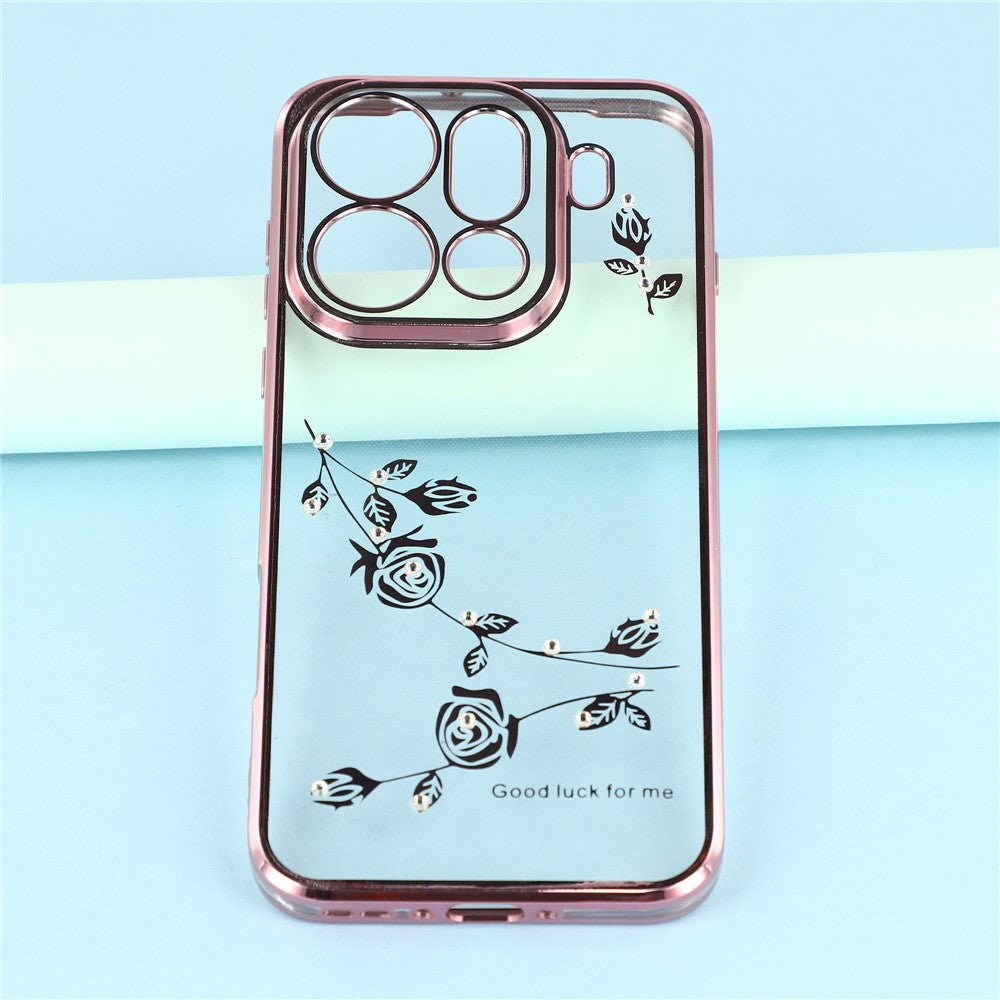 KADEM For Oppo Find X9 Pro 5G Case Flower Rhinestone Decor TPU Phone Cover