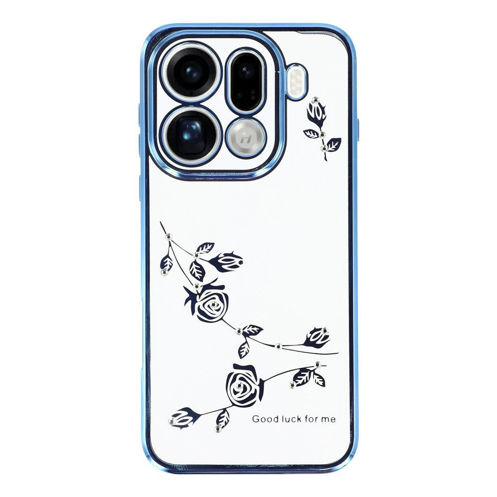 KADEM For Oppo Find X9 Pro 5G Case Flower Rhinestone Decor TPU Phone Cover