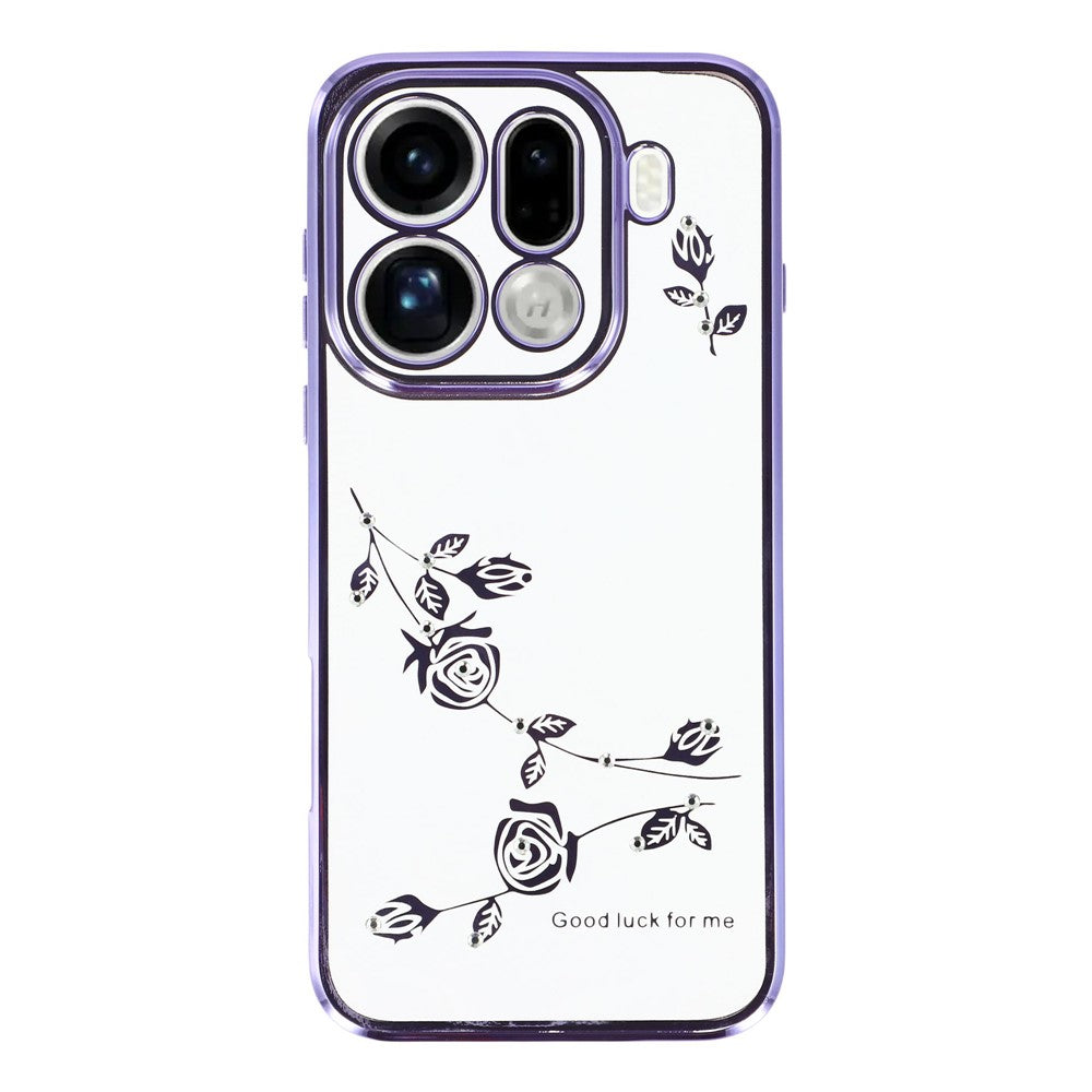KADEM For Oppo Find X9 Pro 5G Case Flower Rhinestone Decor TPU Phone Cover