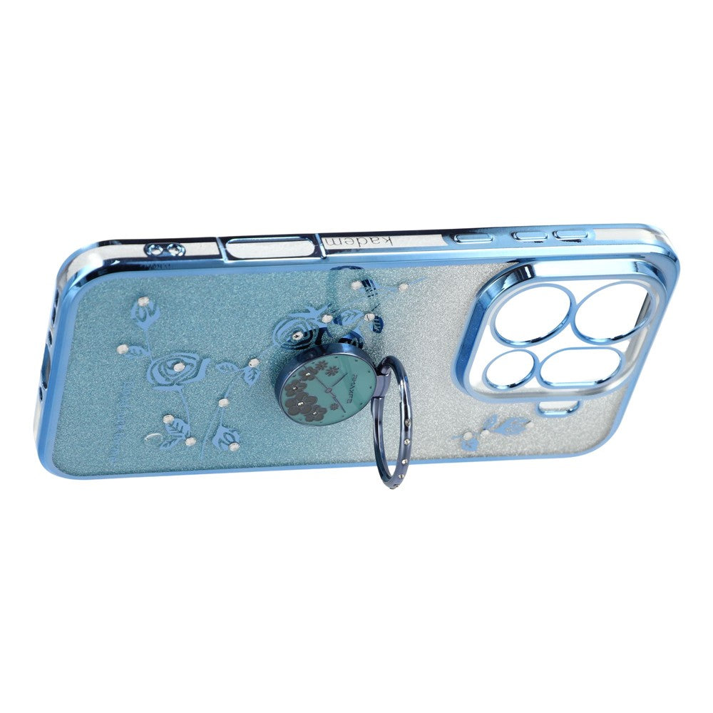 KADEM For Oppo Find X9 Pro 5G Case Ring Kickstand TPU Flowers Phone Cover Gradient Glitter