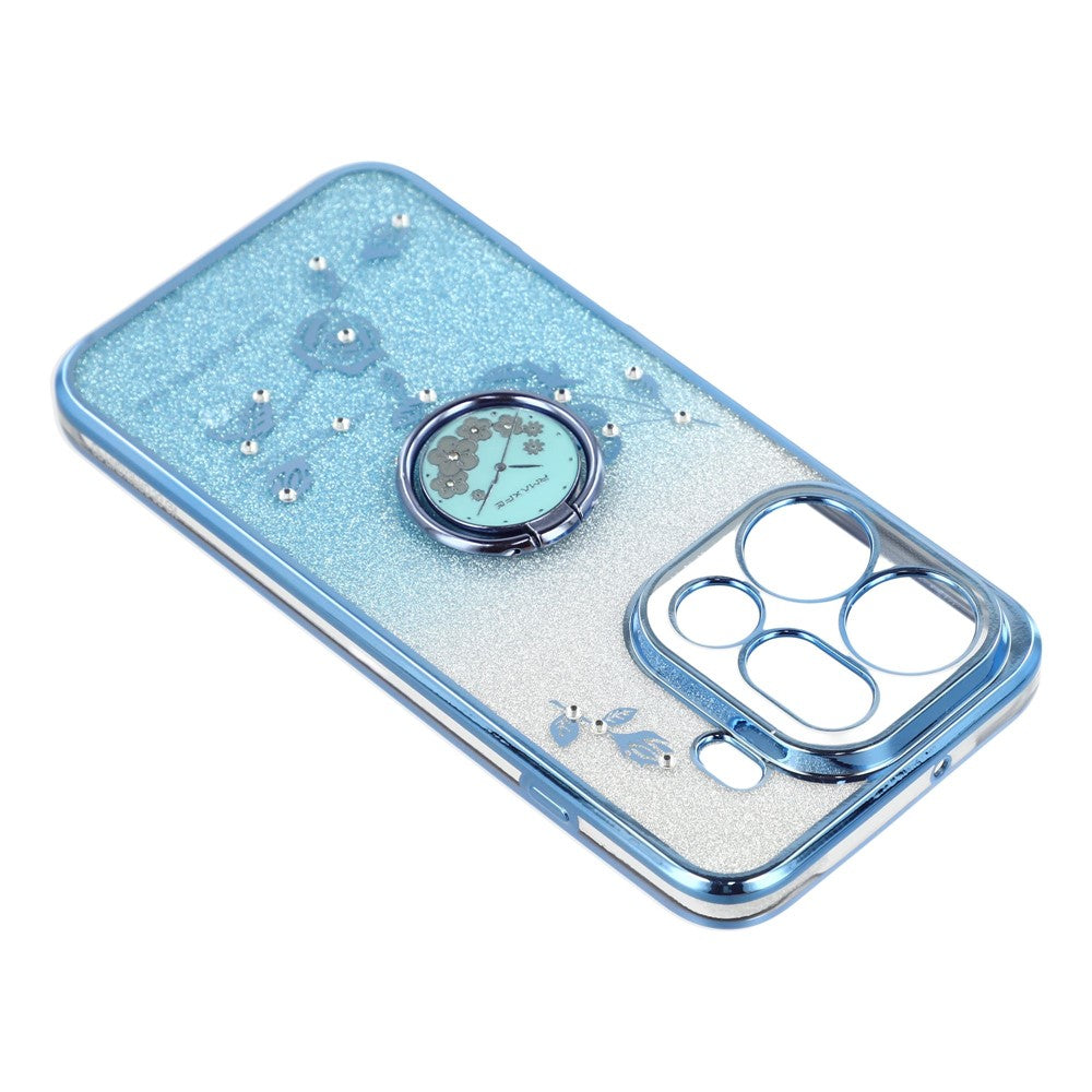 KADEM For Oppo Find X9 Pro 5G Case Ring Kickstand TPU Flowers Phone Cover Gradient Glitter