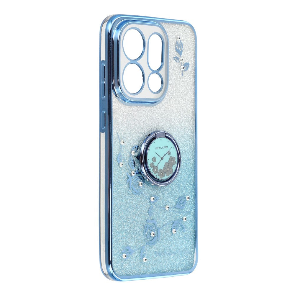 KADEM Til Oppo Find X9 5G Cover Ring Kickstand TPU Blomster Telefoncover Gradient Glitter