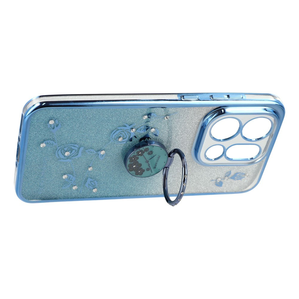KADEM Til Oppo Find X9 5G Cover Ring Kickstand TPU Blomster Telefoncover Gradient Glitter