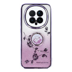 KADEM For Honor Magic8 5G Case Ring Kickstand TPU Flowers Phone Cover Gradient Glitter