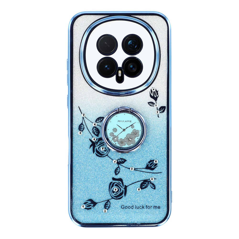 KADEM For Honor Magic8 5G Case Ring Kickstand TPU Flowers Phone Cover Gradient Glitter