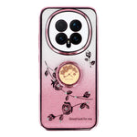 KADEM For Honor Magic8 5G Case Ring Kickstand TPU Flowers Phone Cover Gradient Glitter