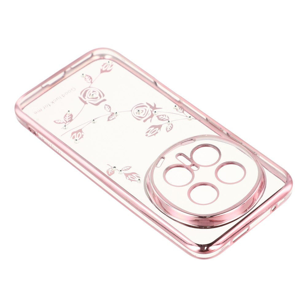 KADEM For Honor Magic8 Pro 5G Case Flower Rhinestone Decor TPU Phone Cover