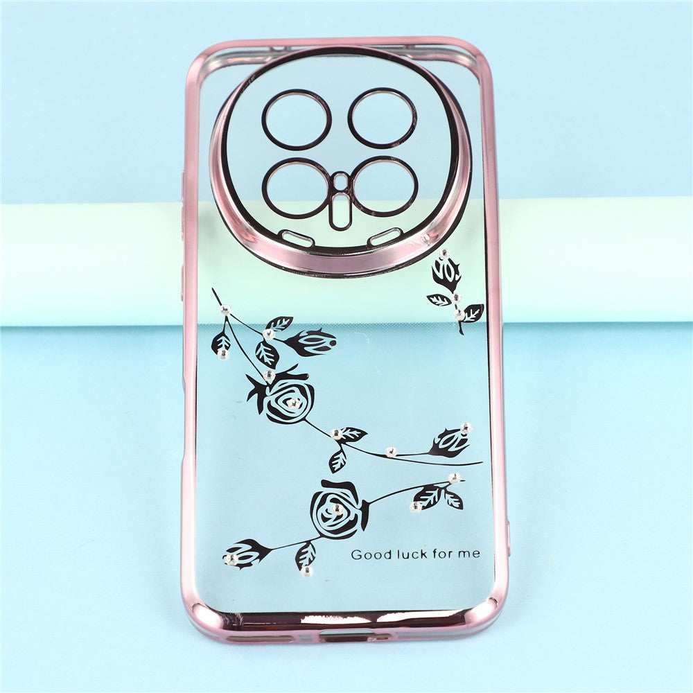 KADEM For Honor Magic8 Pro 5G Case Flower Rhinestone Decor TPU Phone Cover