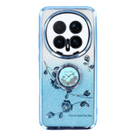KADEM For Honor Magic8 Pro 5G Case Ring Kickstand TPU Flowers Phone Cover Gradient Glitter