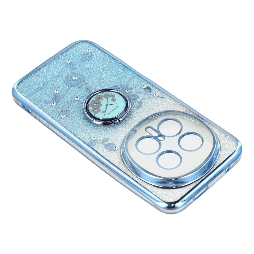 KADEM For Honor Magic8 Pro 5G Case Ring Kickstand TPU Flowers Phone Cover Gradient Glitter