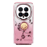 KADEM For Honor Magic8 Pro 5G Case Ring Kickstand TPU Flowers Phone Cover Gradient Glitter