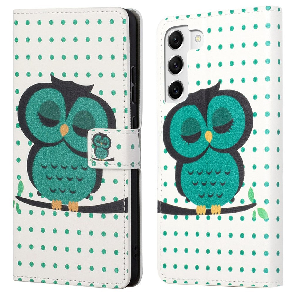 For Samsung Galaxy S23+ Full Protection Phone Case Pattern Printing PU Leather Folio Flip Wallet Cover with Stand