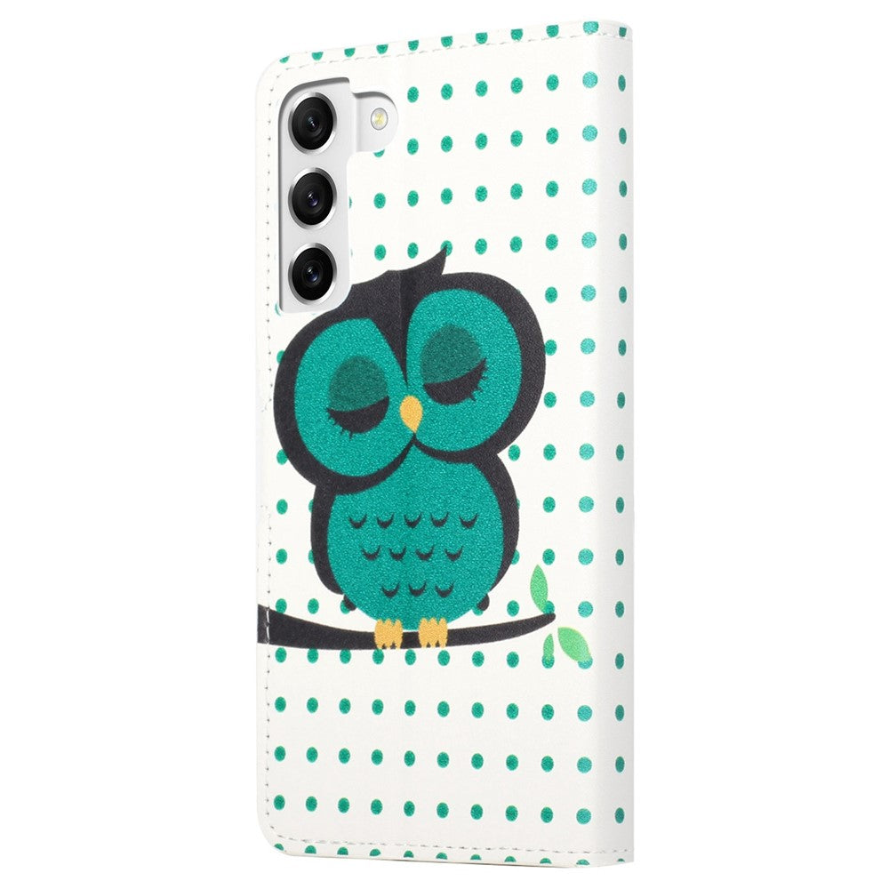 For Samsung Galaxy S23+ Full Protection Phone Case Pattern Printing PU Leather Folio Flip Wallet Cover with Stand