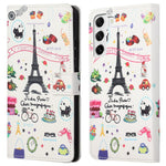 For Samsung Galaxy S23+ Full Protection Phone Case Pattern Printing PU Leather Folio Flip Wallet Cover with Stand