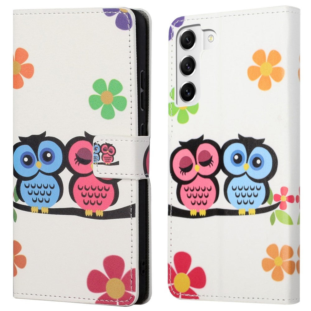 For Samsung Galaxy S23+ Full Protection Phone Case Pattern Printing PU Leather Folio Flip Wallet Cover with Stand