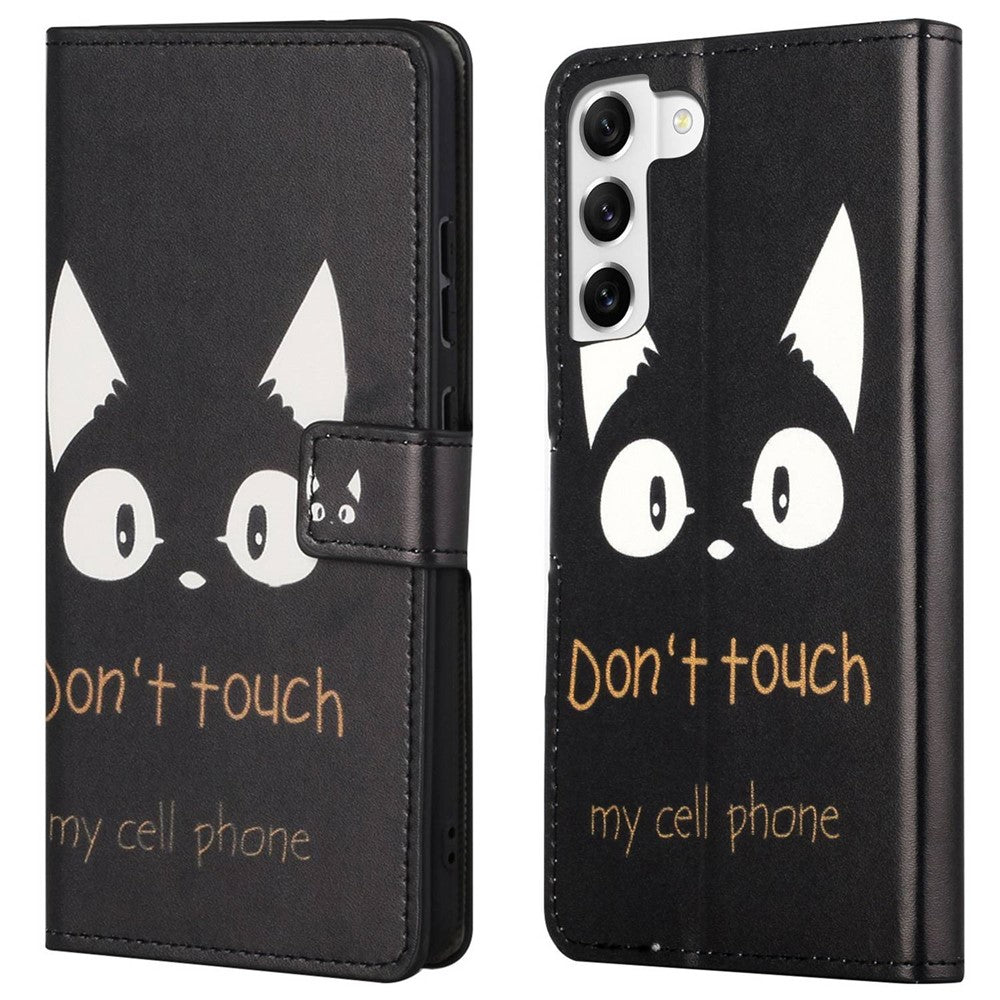 For Samsung Galaxy S23+ Full Protection Phone Case Pattern Printing PU Leather Folio Flip Wallet Cover with Stand