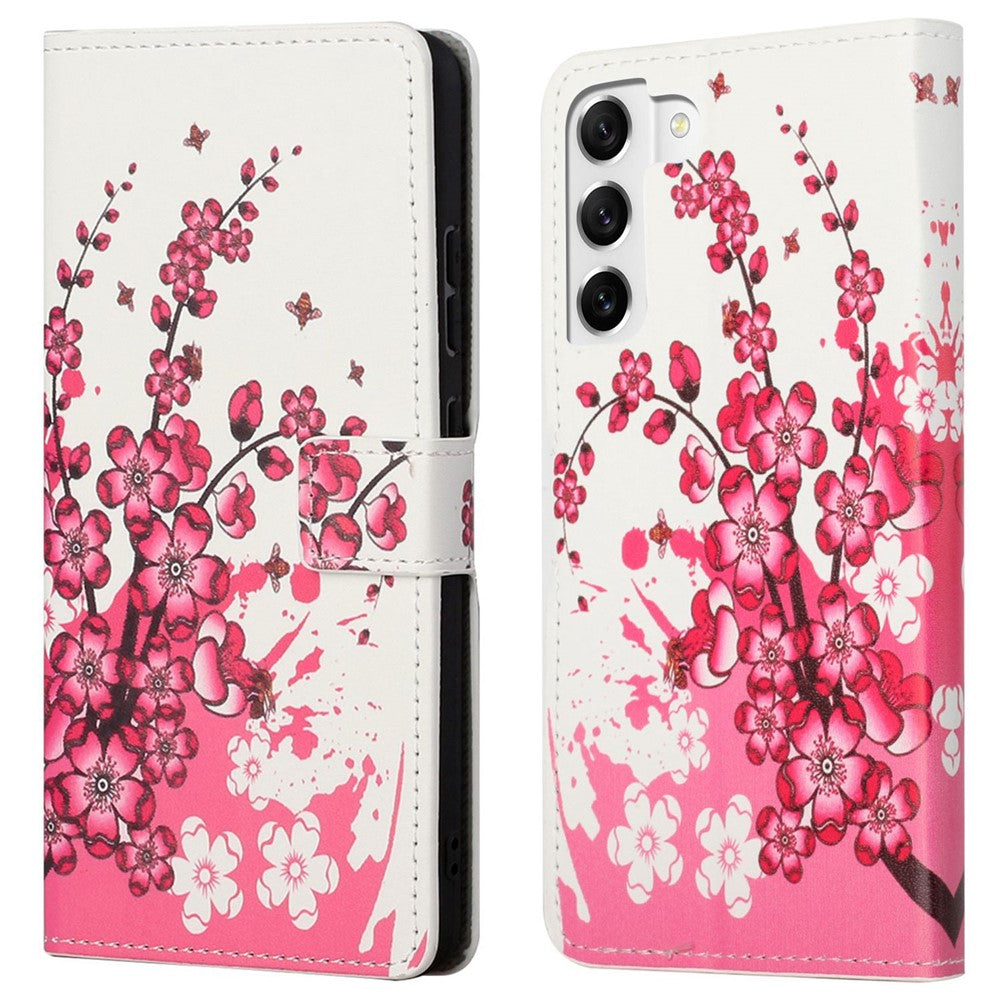 For Samsung Galaxy S23+ Full Protection Phone Case Pattern Printing PU Leather Folio Flip Wallet Cover with Stand
