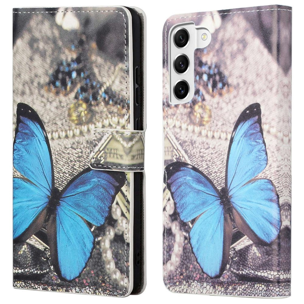 For Samsung Galaxy S23+ Full Protection Phone Case Pattern Printing PU Leather Folio Flip Wallet Cover with Stand