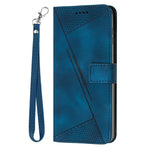 For Honor Magic8 Lite 5G / X9d 5G / X70 5G Leather Case Imprinted Triangle Phone Cover with Hand Strap