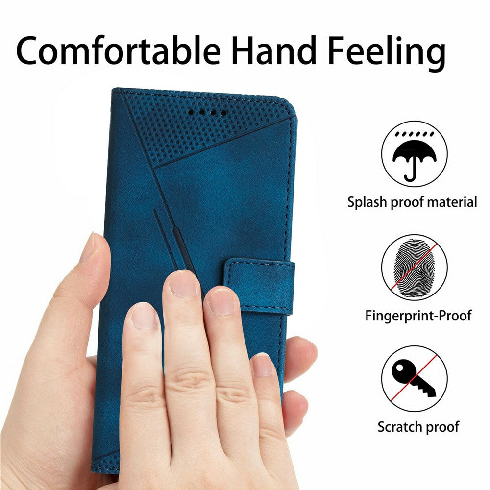 For Honor Magic8 Lite 5G / X9d 5G / X70 5G Leather Case Imprinted Triangle Phone Cover with Hand Strap