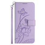 For Honor Magic8 Lite 5G / X9d 5G / X70 5G Case Wallet Stand Lotus Imprint Leather Phone Cover with Wrist Strap
