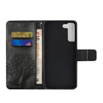 Full Protection Phone Cover for Samsung Galaxy S23+, PU Leather Imprinted Owl Tree Pattern Magnetic Clasp Flip Wallet Case with Stand