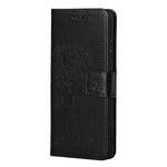 Full Protection Phone Cover for Samsung Galaxy S23+, PU Leather Imprinted Owl Tree Pattern Magnetic Clasp Flip Wallet Case with Stand