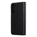 Full Protection Phone Cover for Samsung Galaxy S23+, PU Leather Imprinted Owl Tree Pattern Magnetic Clasp Flip Wallet Case with Stand
