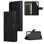 Full Protection Phone Cover for Samsung Galaxy S23+, PU Leather Imprinted Owl Tree Pattern Magnetic Clasp Flip Wallet Case with Stand