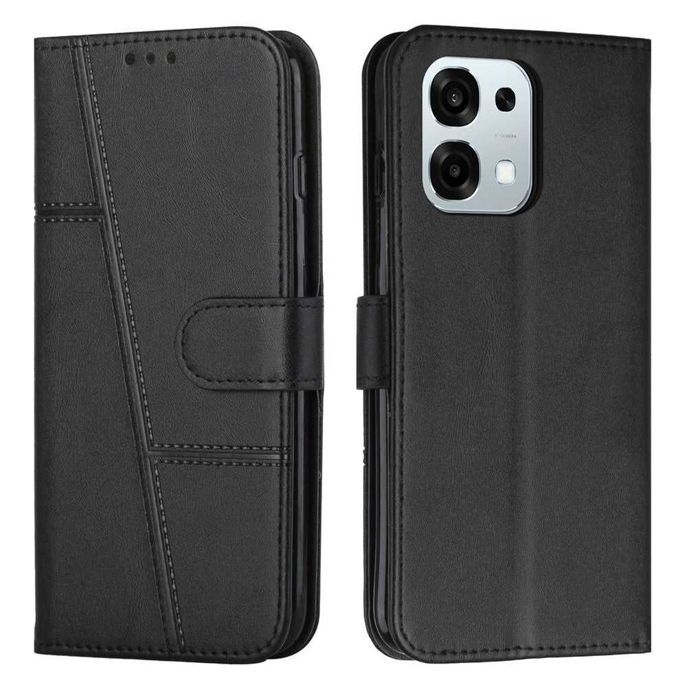 Leather Phone Case For Oppo F31 5G / A6 Pro 5G / 4G Foldable Stand Wallet Flip Cover with Strap