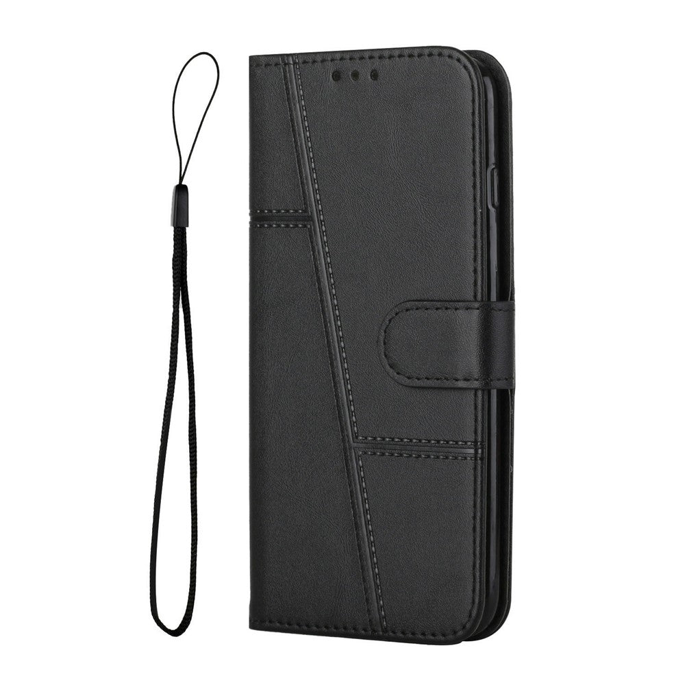 Leather Phone Case For Oppo F31 5G / A6 Pro 5G / 4G Foldable Stand Wallet Flip Cover with Strap