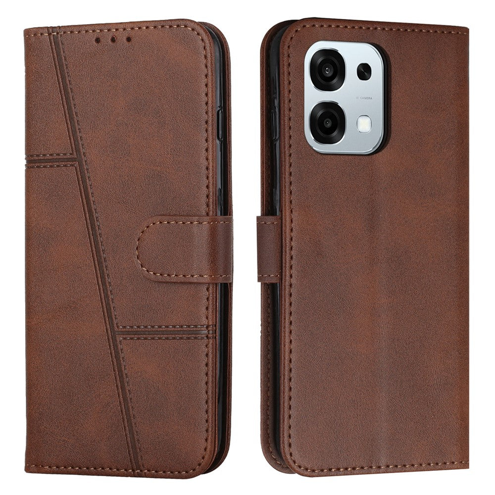 Leather Phone Case For Oppo F31 5G / A6 Pro 5G / 4G Foldable Stand Wallet Flip Cover with Strap