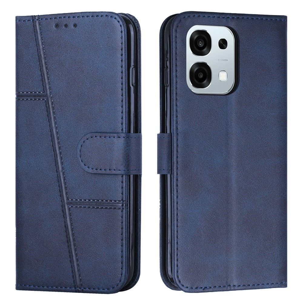 Leather Phone Case For Oppo F31 5G / A6 Pro 5G / 4G Foldable Stand Wallet Flip Cover with Strap