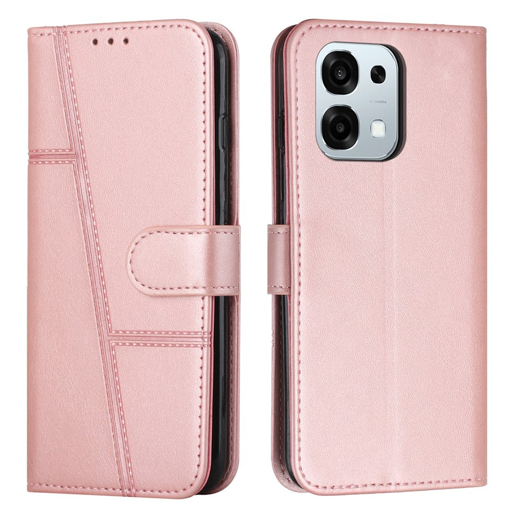 Leather Phone Case For Oppo F31 5G / A6 Pro 5G / 4G Foldable Stand Wallet Flip Cover with Strap