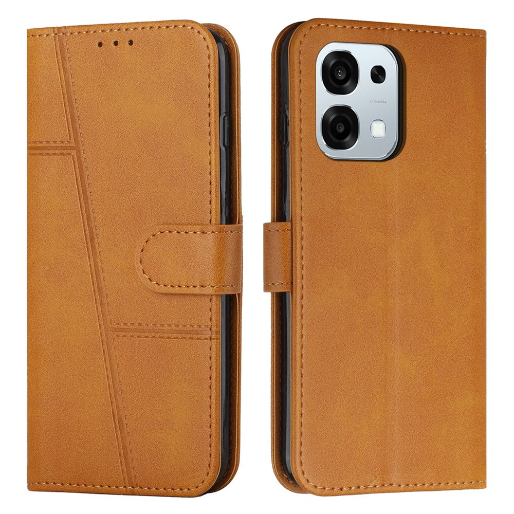 Leather Phone Case For Oppo F31 5G / A6 Pro 5G / 4G Foldable Stand Wallet Flip Cover with Strap