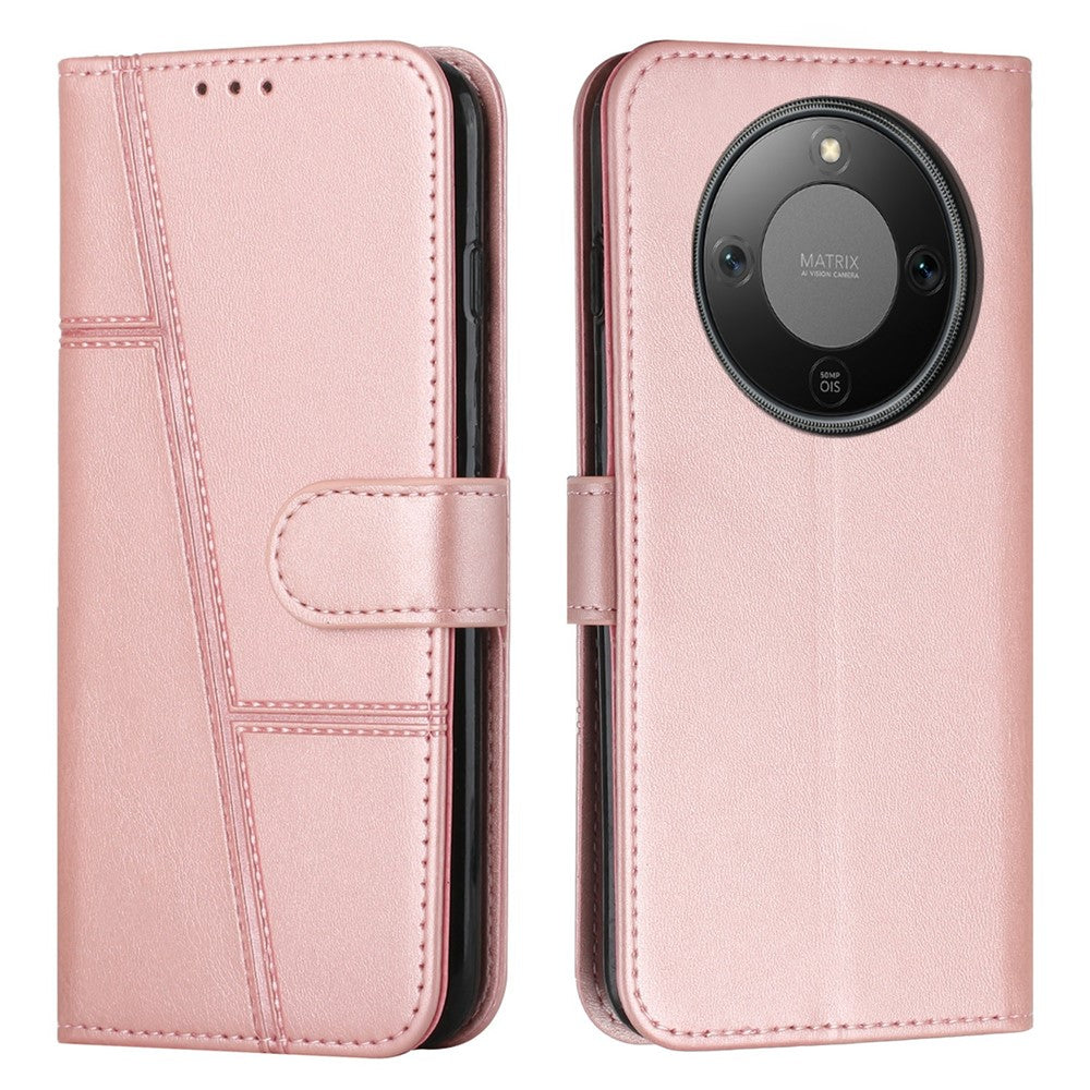 For Honor Magic8 Lite 5G / X9d 5G / X70 5G Leather Phone Case Foldable Stand Wallet Flip Cover with Strap