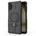 Samsung Galaxy A08 5G / A08 4G / A07 5G / A07 4G / A07s 4G-magnetisk cover med roterende metalstativ, stødsikkert PC + TPU-mobilbagside