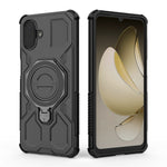 Samsung Galaxy A08 5G / A08 4G / A07 5G / A07 4G / A07s 4G-magnetisk cover med roterende metalstativ, stødsikkert PC + TPU-mobilbagside