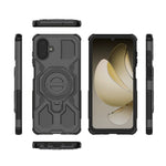 Samsung Galaxy A08 5G / A08 4G / A07 5G / A07 4G / A07s 4G-magnetisk cover med roterende metalstativ, stødsikkert PC + TPU-mobilbagside