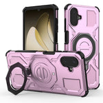 Samsung Galaxy A08 5G / A08 4G / A07 5G / A07 4G / A07s 4G-magnetisk cover med roterende metalstativ, stødsikkert PC + TPU-mobilbagside