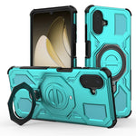 Samsung Galaxy A08 5G / A08 4G / A07 5G / A07 4G / A07s 4G-magnetisk cover med roterende metalstativ, stødsikkert PC + TPU-mobilbagside