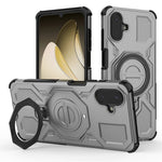 Samsung Galaxy A08 5G / A08 4G / A07 5G / A07 4G / A07s 4G-magnetisk cover med roterende metalstativ, stødsikkert PC + TPU-mobilbagside