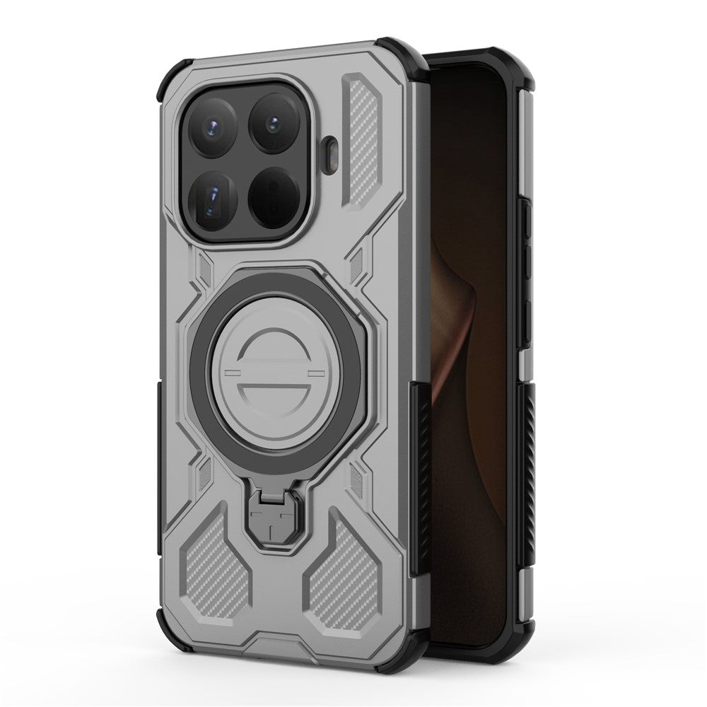 Xiaomi 15T Pro Magnetiskt Skal Roterande Metallstativ Stötsäkert PC + TPU mobil Baksida