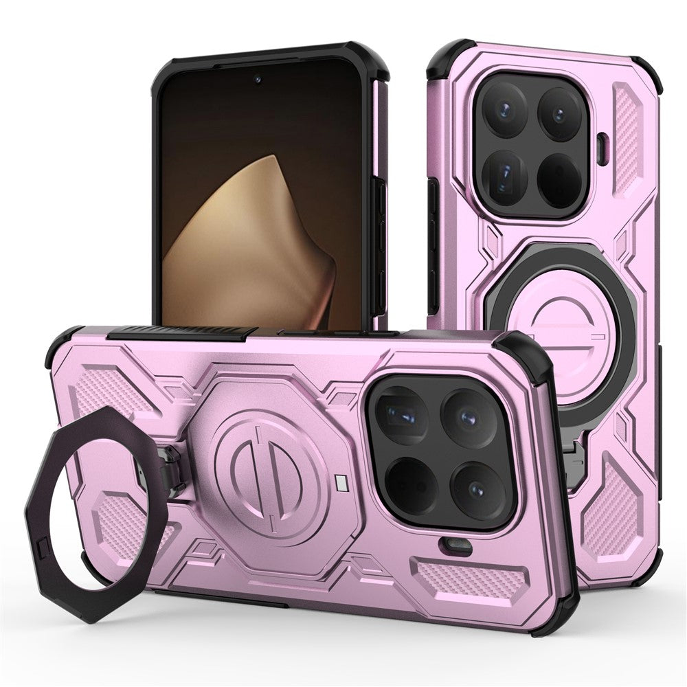 For Xiaomi 15T Pro Magnetic Case Rotating Metal Kickstand Shockproof PC + TPU Phone Back Cover