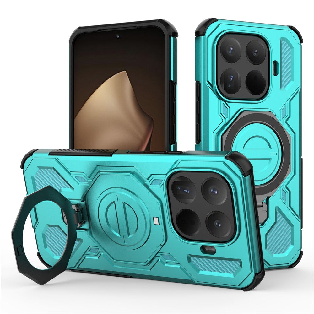 Xiaomi 15T Pro Magnetiskt Skal Roterande Metallstativ Stötsäkert PC + TPU mobil Baksida