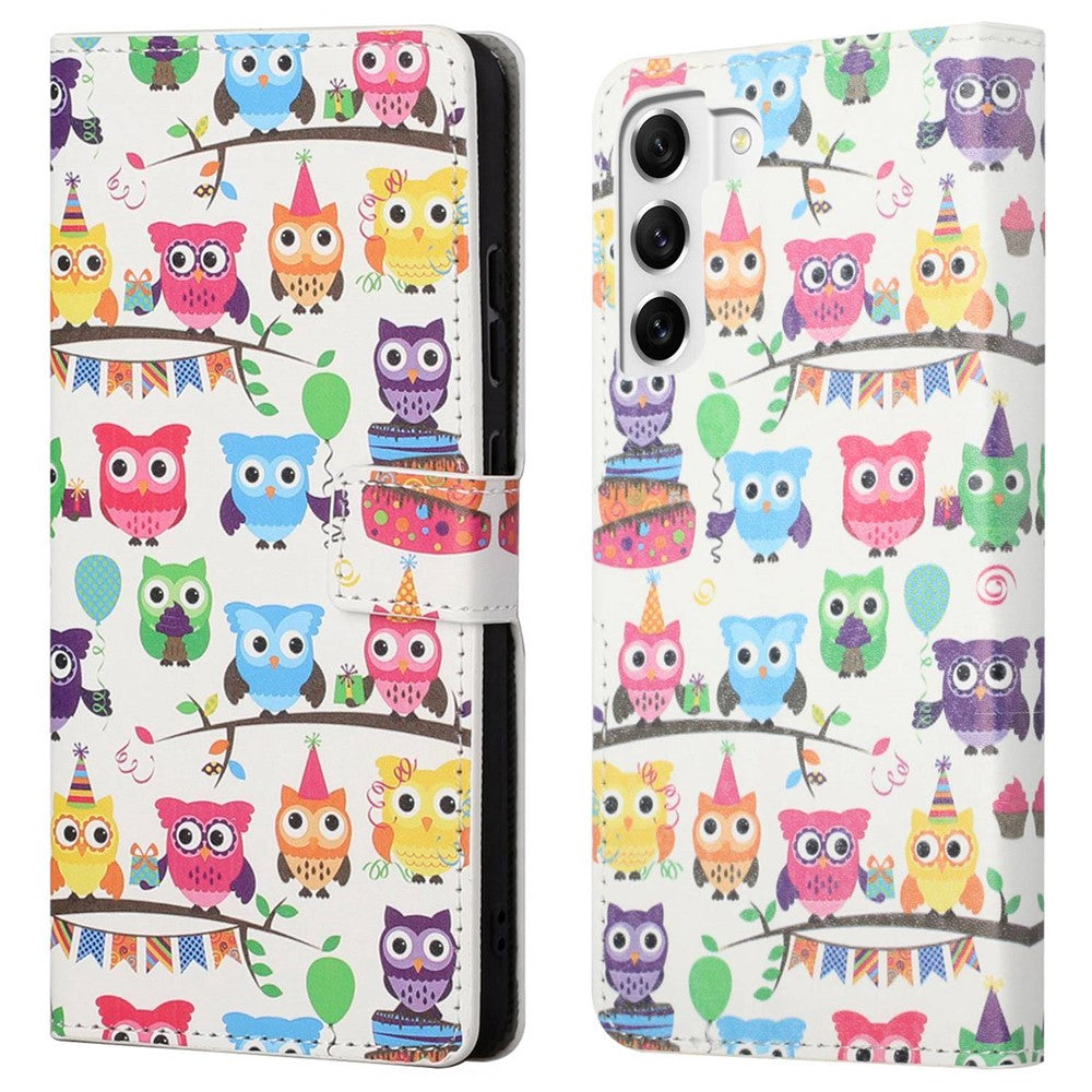 For Samsung Galaxy S23 Phone Case, Pattern Printing Full Protection PU Leather Folio Flip Wallet Cover with Stand