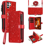 ASUWISH cover til Samsung Galaxy S25 Ultra (10 stk.) - glitterlæder med skulderrem